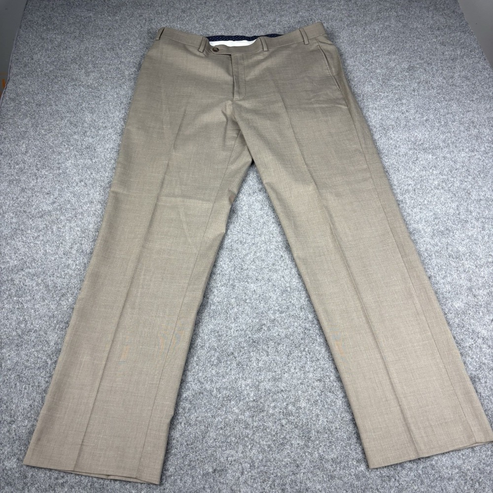 Lauren Ralph Lauren Dress Pants Men's 36x32 Tan Stretch Flat Front Slacks Khaki